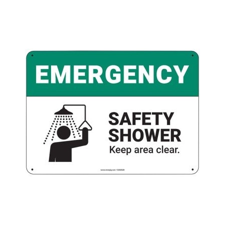 Pig PIG Safety Shower Sign 14" x 10" Aluminum 14" L x 10" H SGN2020-10X14-ALM